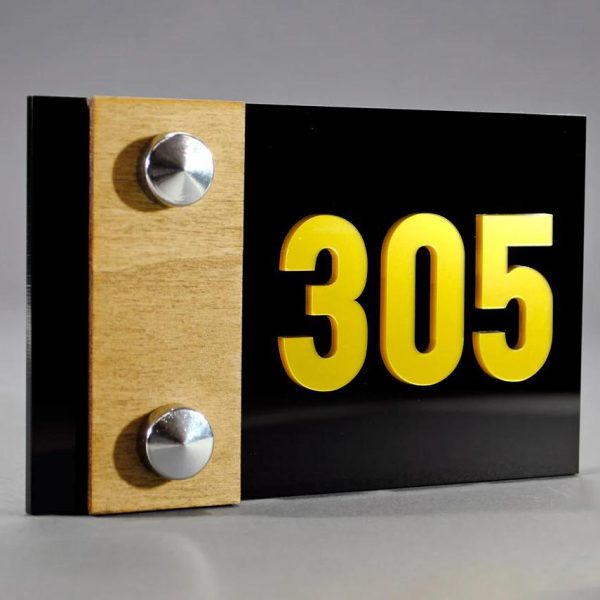 Broj - horizontal #3 - drvo akril